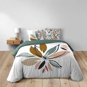 Set copripiumino e federa bianco in cotone per letto matrimoniale ed esteso 240x220 cm Octavia – douceur d'intérieur