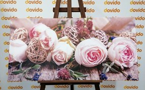 Stampa su tela – Composizione floreale festosa di rose