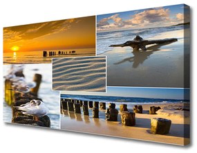 Quadro su tela Paesaggio della spiaggia dell'oceano 100x50 cm