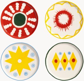 Set di 4 piatti da dessert dipinti a mano Festivo