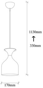Lampada a sospensione SIVANI 1xE27/40W/230V bianco/ramato