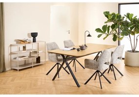 Sedia da pranzo grigio chiaro in imbottito con braccioli Graham – Actona