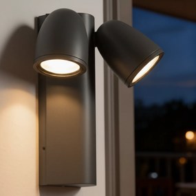 Applique da Esterno Orientabile IP65 2xGU10 serie AXIS - Grigia