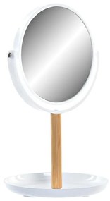 Specchio DKD Home Decor Naturale Alluminio Bianco Bambù PS (17 x 17 x 31 cm)