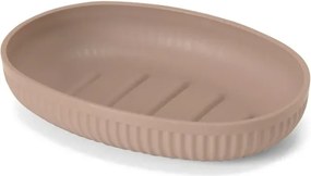 Porta saponetta da appoggio rosa in plastica rigida cannettata Arizona