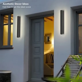 Brilagi - Applique da parete per esterni LINEAR LED, 12 W, 230 V, 4000 K, IP65, nero