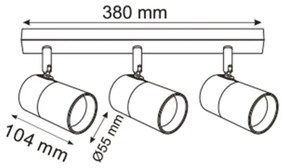 Zuma Line 2204BD-3-BK - Faretto FORI 3xGU10/50W/230V nero/oro