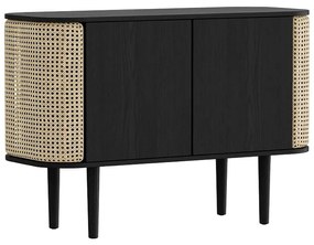 Cassettiera bassa in rovere decorato in nero e naturale 109x75 cm Treasures - UMAGE