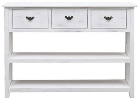 Credenza bianco antico 108x30x76 cm legno massello di paulonia