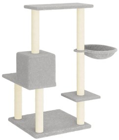 Albero per gatti con tiragraffi in sisal grigio chiaro 95 cm
