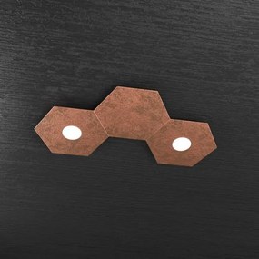 Hexagon applique-plafoniera 2 luci + 1 decorativo foglia rame 1142-...