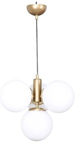 Lampada a sospensione con paralume in vetro oro e bianco ø 15 cm Hector - Squid Lighting