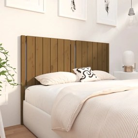 Testiera per letto miele 145,5x4x100 cm legno massello di pino