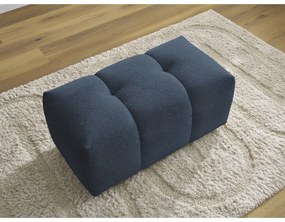 Poggiapiedi blu con rivestimento in ciniglia Roxelane – Bobochic Paris