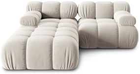 Divano angolare componibile beige (con composizione variabile) con rivestimento in velluto Bellis – Micadoni