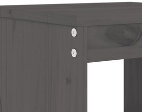 Set bar da giardino 3 pz grigio in legno massello di pino