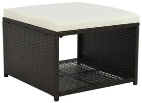 Set Divani da Giardino 4 pz in Polyrattan Marrone