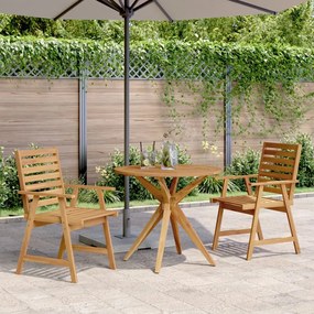 Set da pranzo per giardino 3 pz in legno massello di acacia