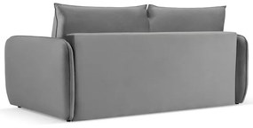 Divano letto in velluto grigio 214 cm Vienna - Cosmopolitan Design