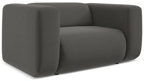 Poltrona grigia con rivestimento in velluto Ekahi – Makamii