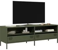 Mobile TV Verde Oliva 135x39x43,5cm Acciaio Laminato a Freddo 851338