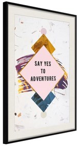 Poster  Time for Adventure!  Cornice Quadri Cornice nera con pass-partout, Larghezza x Altezza Home decor 20x30