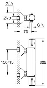 GROHE 34558000 - Miscelatore termostatico per doccia GROHTHERM 800 DN 15 cromo lucido