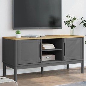 Mobile Tv Floro Grigio 114x43x55 Cm İn Legno Di Pino /