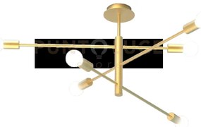 Anna-pl6 lampada dasoffitto 6 luci ottone spazzolato attacco e27