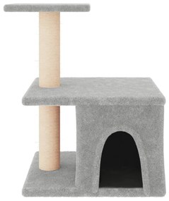 Albero per gatti con tiragraffi in sisal grigio chiaro 48 cm