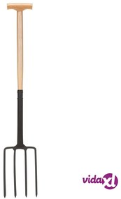 vidaXL Forca da Giardinaggio con Presa a T Acciaio e Legno Duro