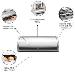 Porta pane in acciaio Roll Top - Brabantia