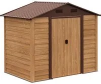 Casetta Box da Giardino 152x235,7x208,7 cm Acciaio Effetto Legno