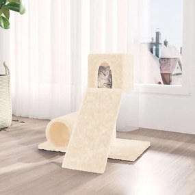 Albero per gatti con tiragraffi in sisal crema 59 cm