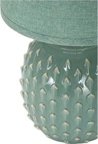 Lampada da tavolo azzurra in ceramica con paralume in tessuto (altezza totale 27 cm) Pontus – Mauro Ferretti