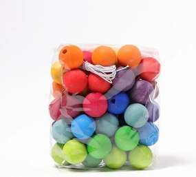 Grimm's - Perline di legno colorate - 60 pz