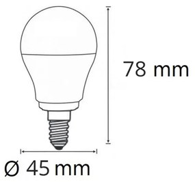 Lampadina LED E14 6W, 12/24V AC/DC, G45 - OSRAM LED Colore  Bianco Naturale 4.000K