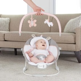 Ingenuity - Lettino vibrante per bambini con melodia FLORA THE UNICORN 3xC