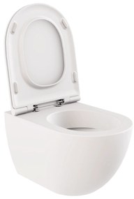 Wc Sospeso Senza Brida Azzurra Ceramica Bianco Lucido "Comoda"