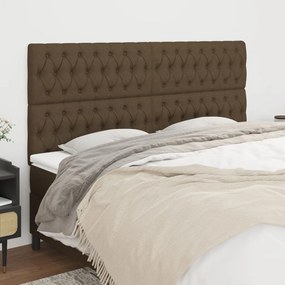 Testiera 4 Pz Marrone Scuro 90x7x78/88 Cm İn Tessuto /