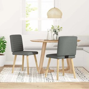 Sedie Da Pranzo 2 Pz Grigio Scuro İn Tessuto /