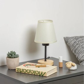 Brilagi - Lampada da tavolo NUBILA WOOD 1xE27/25W/230V quercia/color crema