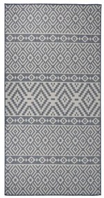 Tappeto Da Esterni A Tessitura Piatta 100x200 Cm Strisce Blu /