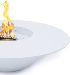 Camino a bioetanolo da terra braciere da giardino tondo per esterno Bianco d.60