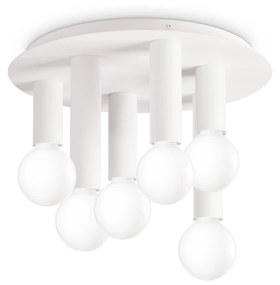 Plafoniera Contemporanea Petit Metallo Bianco 6 Luci E27 42W Ip20