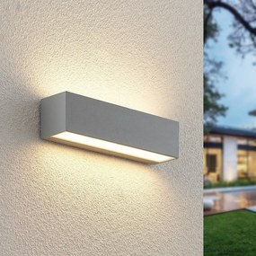 Applique da esterni a LED Lengo Lucande, Alluminio / Grigio / Zincato, Alluminio, Moderno, Applique LED da esterni