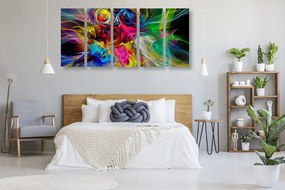 Quadri 5 pezzi – Caos colorato astratto