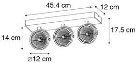 Faretto di design nero orientabile 3 luci - Go