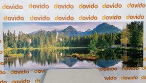 Quadro su tela – Magnifico panorama montano sul lago
