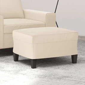 Poggiapiedi Beige 60x50x41 Cm İn Tessuto Microfibra /